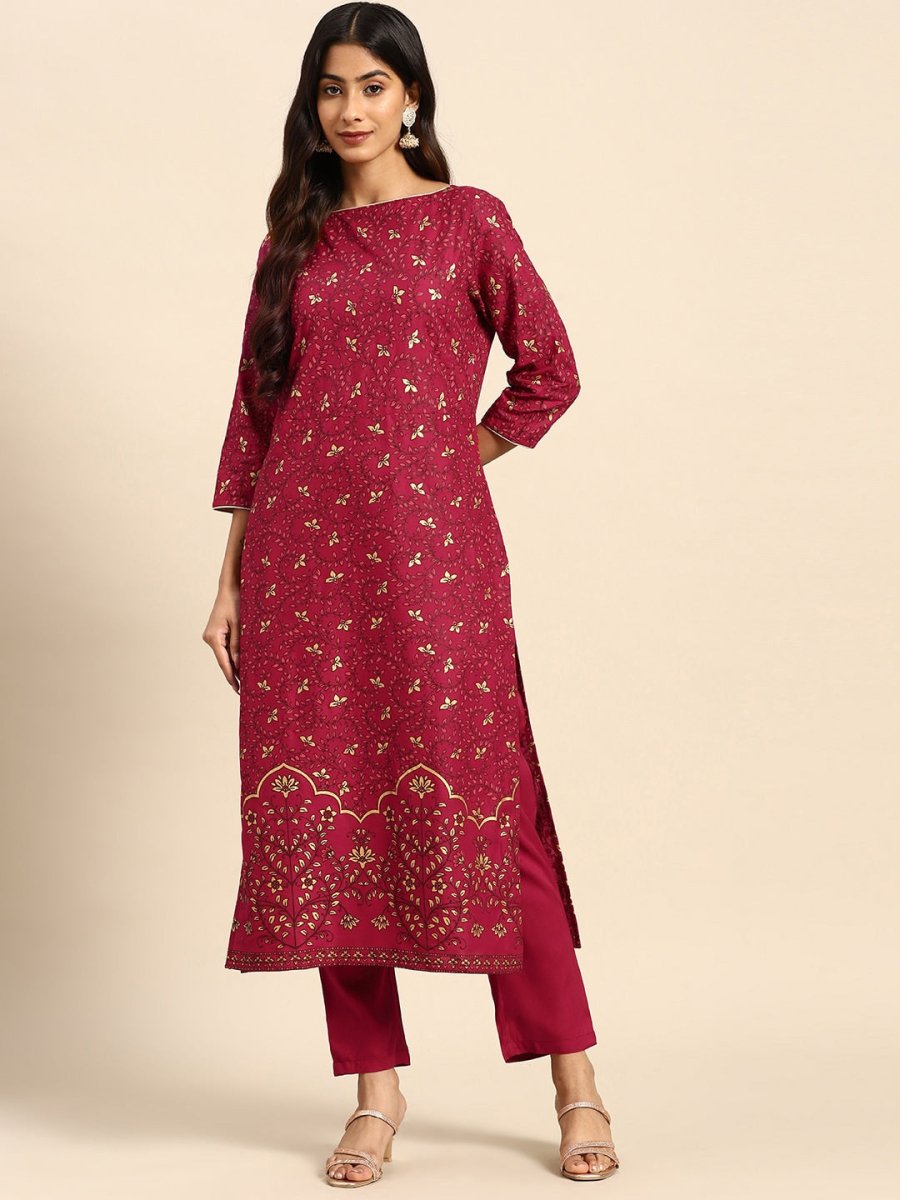 All About You Ethnic Motifs Printed Regular Kurta with Trousers