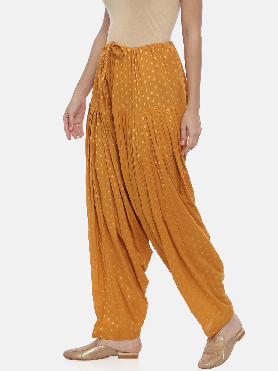 Souchii Tan Banarasi Thread Design Regular-Fit High-Rise Patiala