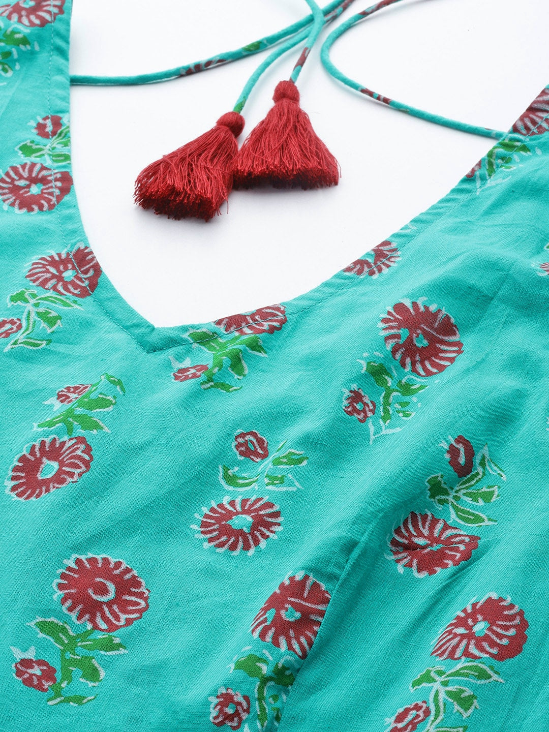 HERE&NOW Floral Printed Pure Cotton Kurta with Trousers