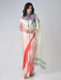 Vastranavya Coral Off White Freehand Mandalaa Print Ready to Wear Saree
