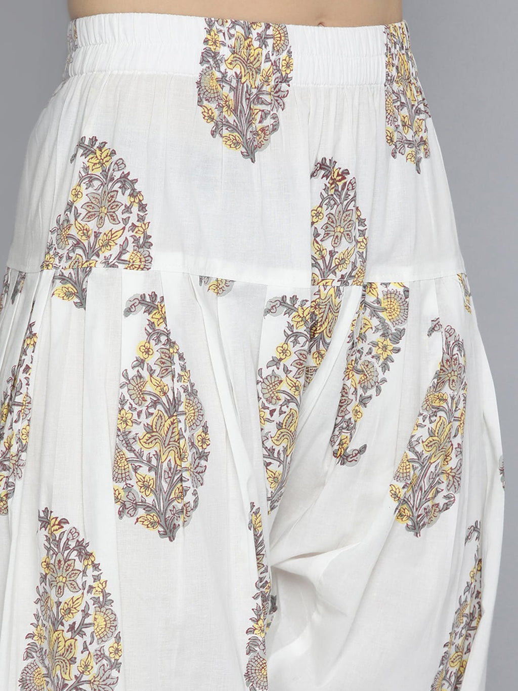 HERE&NOW Motifs Printed Regular Pure Cotton Kurta with Salwar & With Dupatta