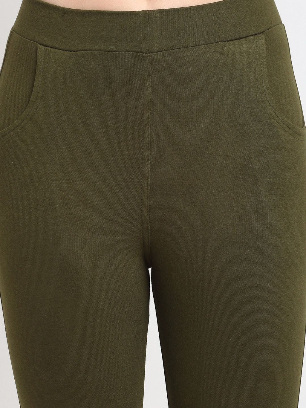 TAG 7 WOMEN Olive Green & Pink Pack of 2 Leggings