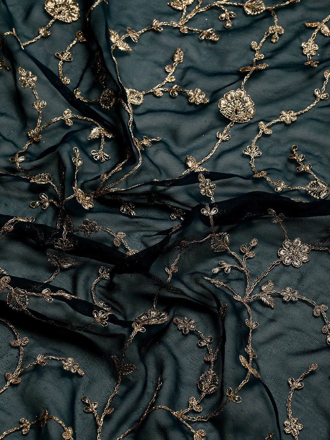 kasee Floral Zari Pure Georgette Saree