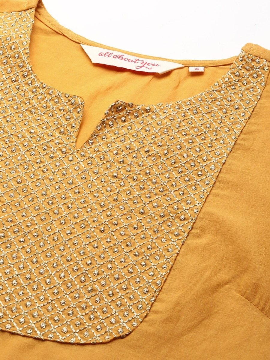 All About You Women Yoke Zari Detail Kurta