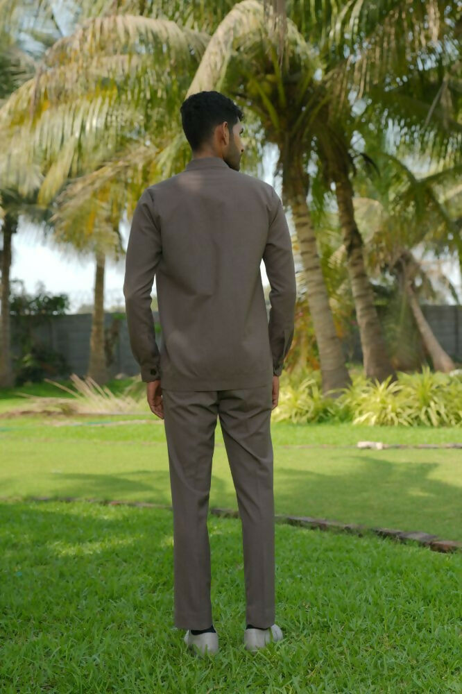 Azure Brown Shacket by Hilo Design