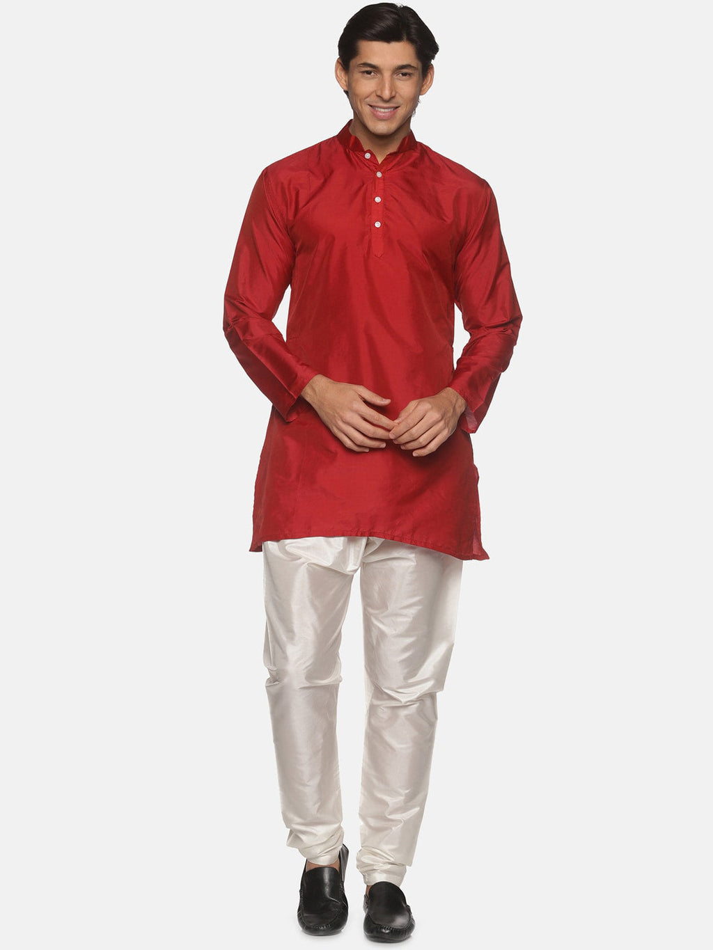 Sethukrishna Men Maroon Kurta with Pyjamas