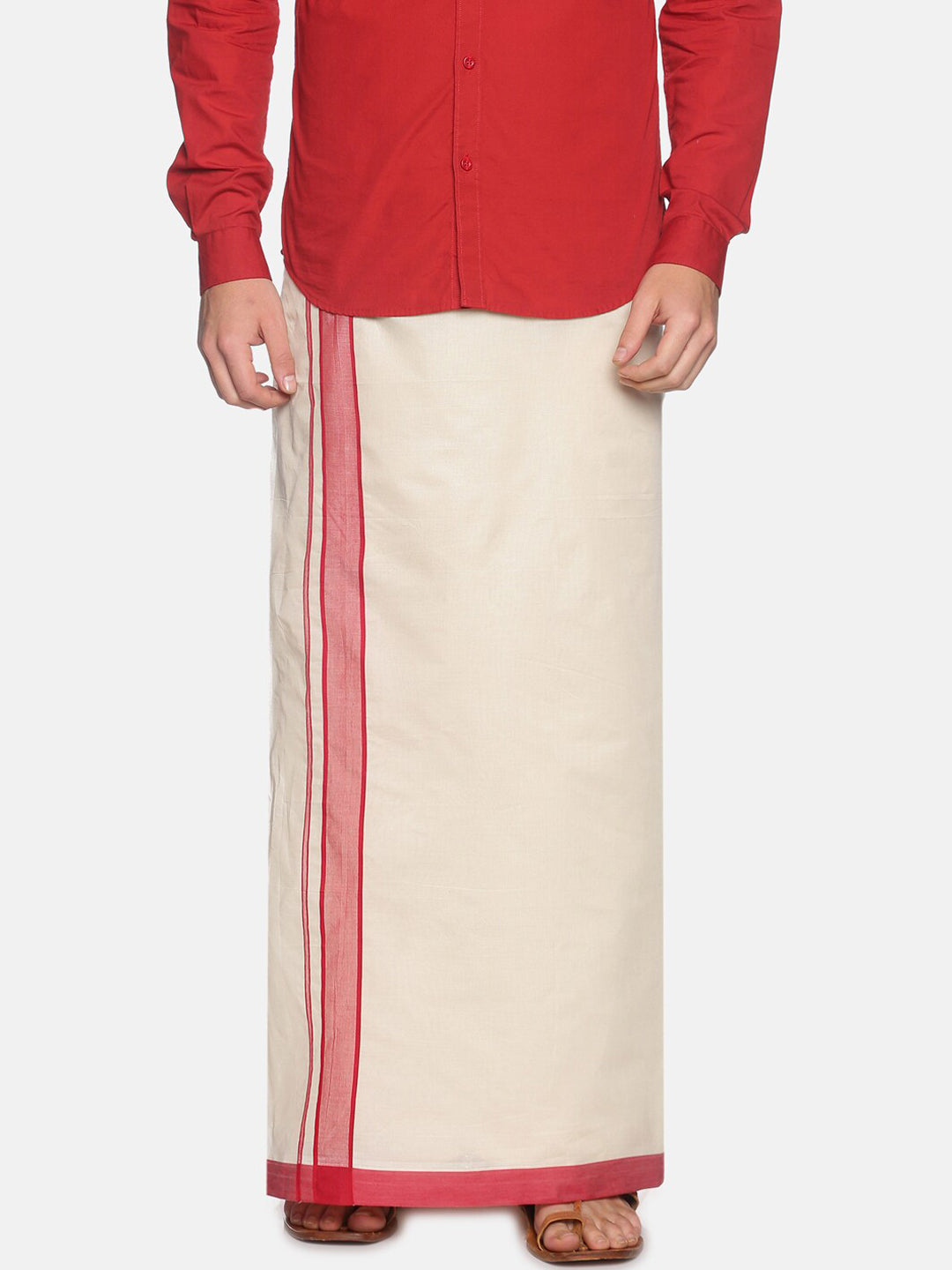 Sethukrishna Off White Traditional Kerala Double Mundu For Men