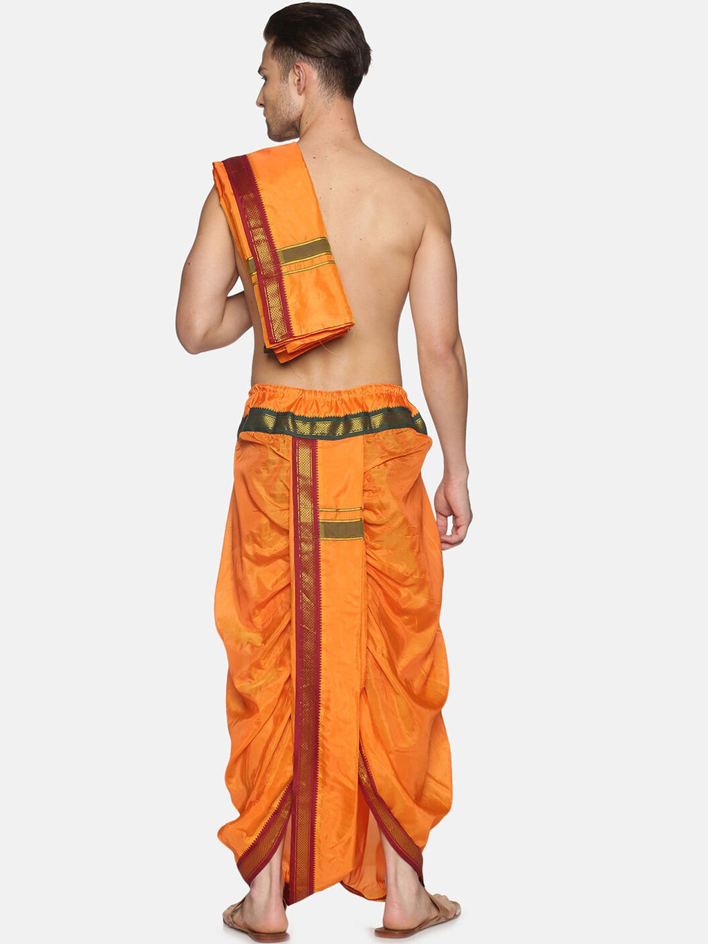Sethukrishna Men Orange Readymade Dhotis