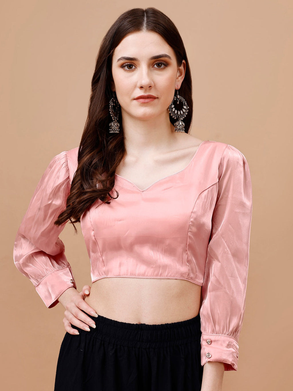 Tikhi Imli Sweetheart Neck Organza Saree Blouse