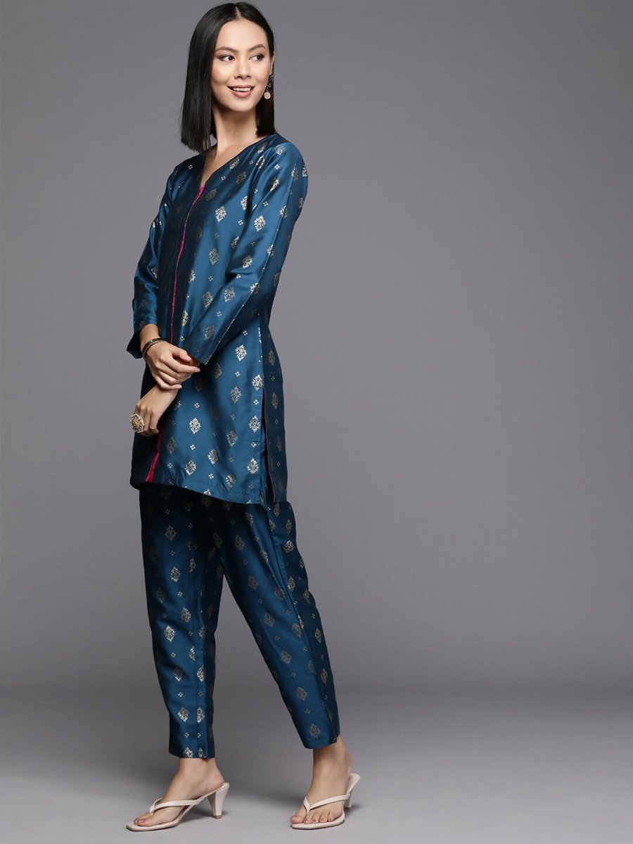 Ahalyaa Women's Traditional Wear Co-ods - Teal Blue