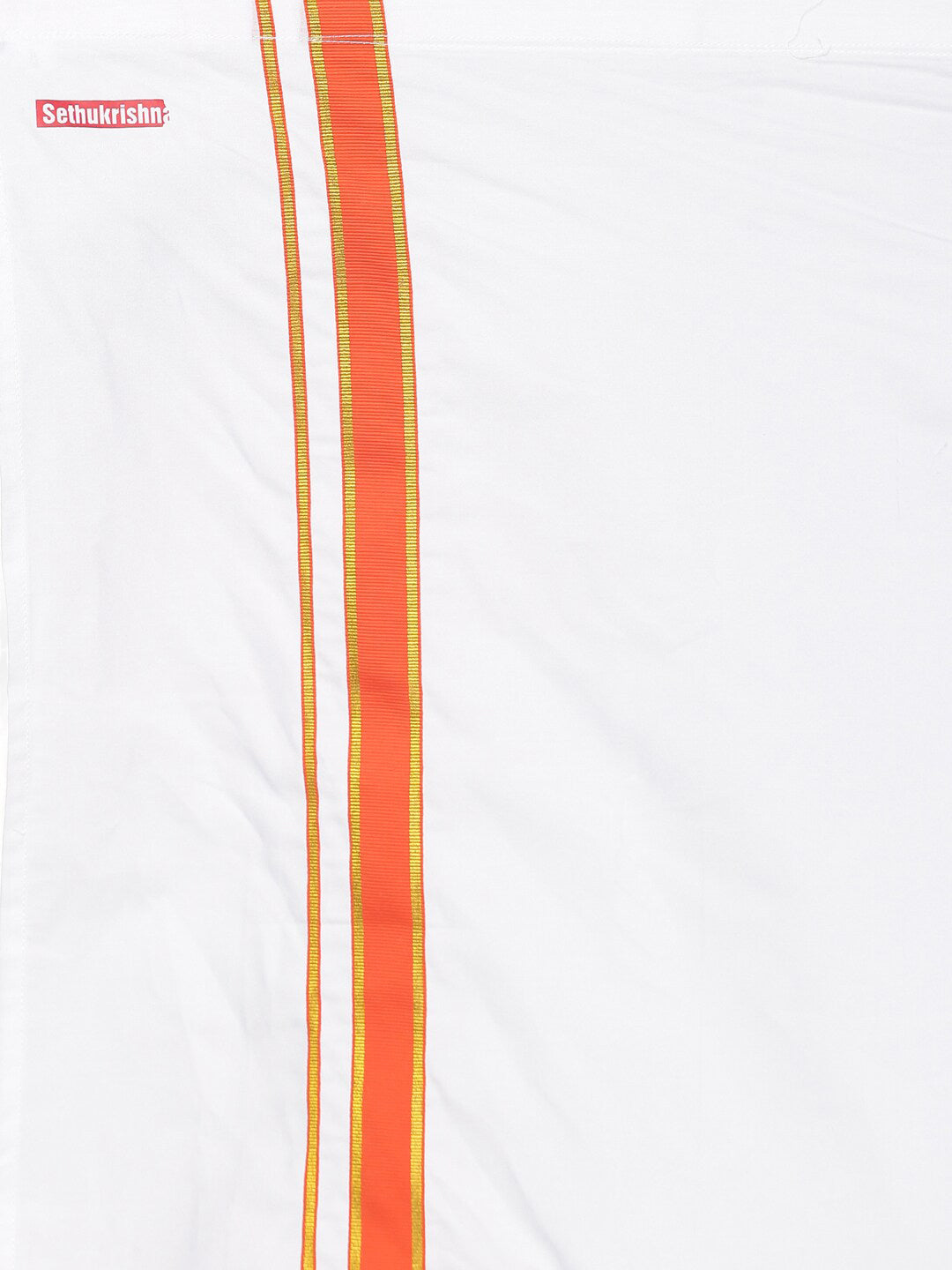 Sethukrishna Pink & White Solid Shirt with Veshti Set For Boys