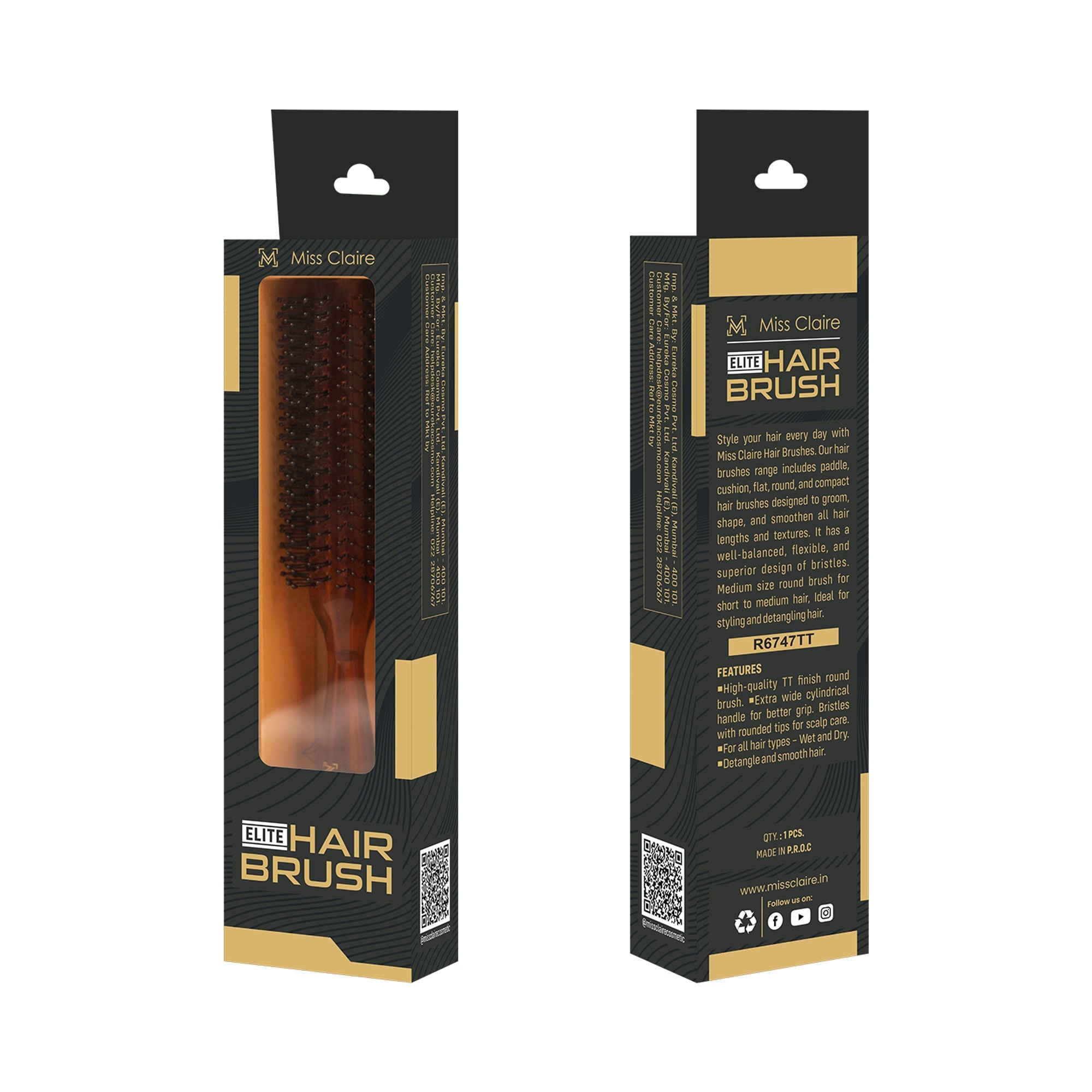 Miss Claire R6747Tt Round Hair Brush