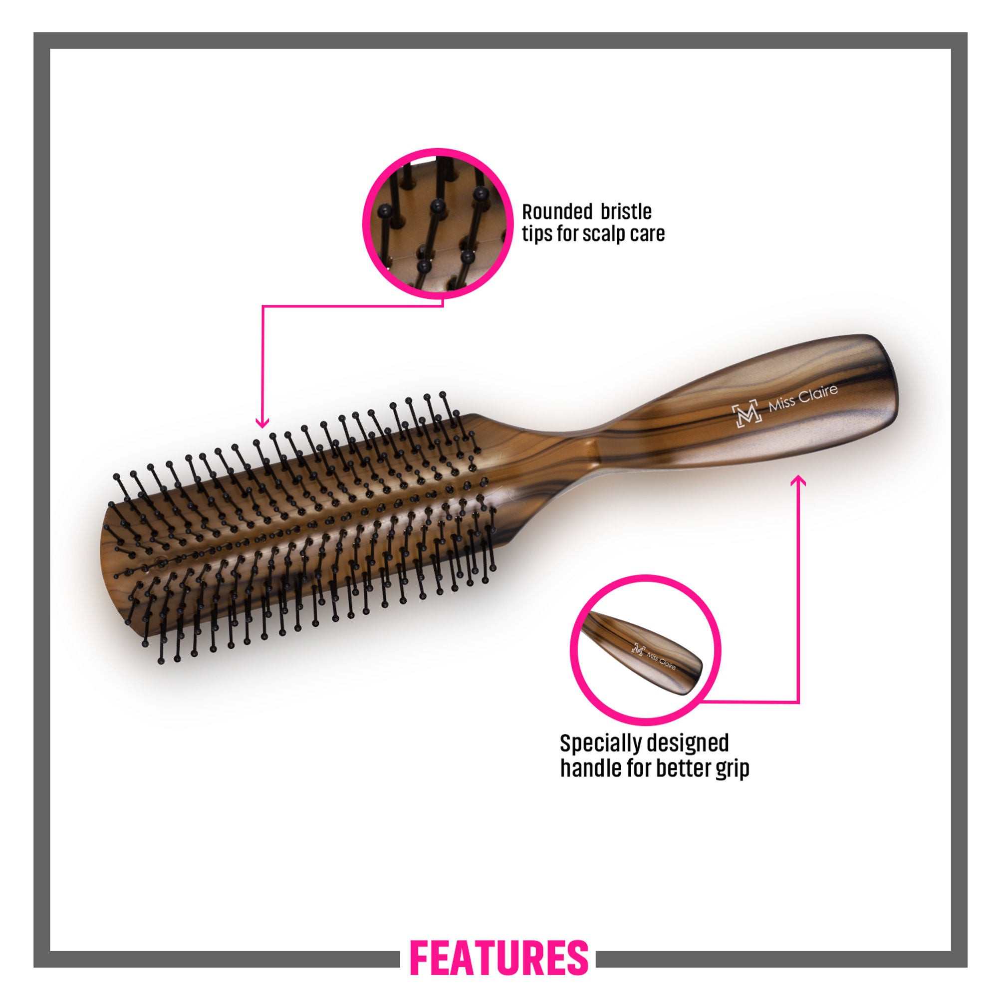 Miss Claire V1800F Flat Hair Brush