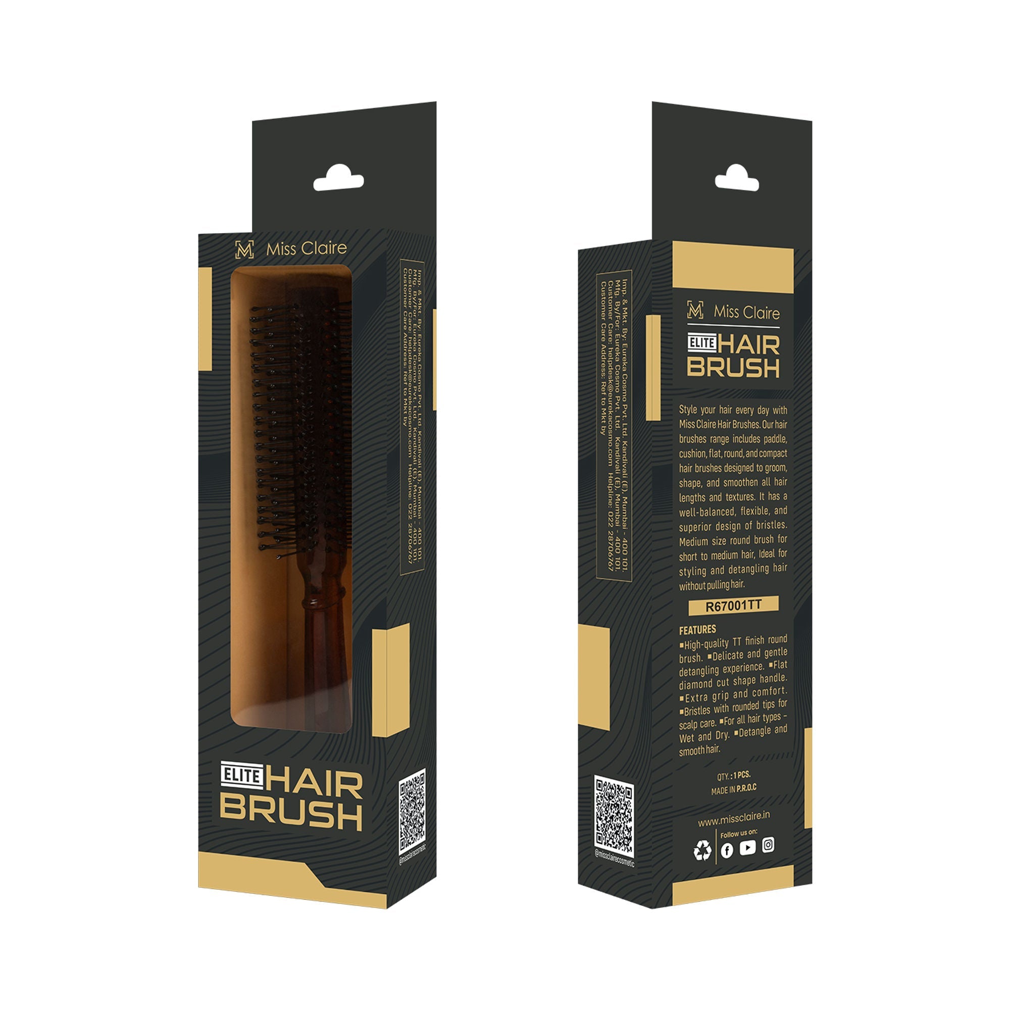 Miss Claire R67001Tt Round Hair Brush
