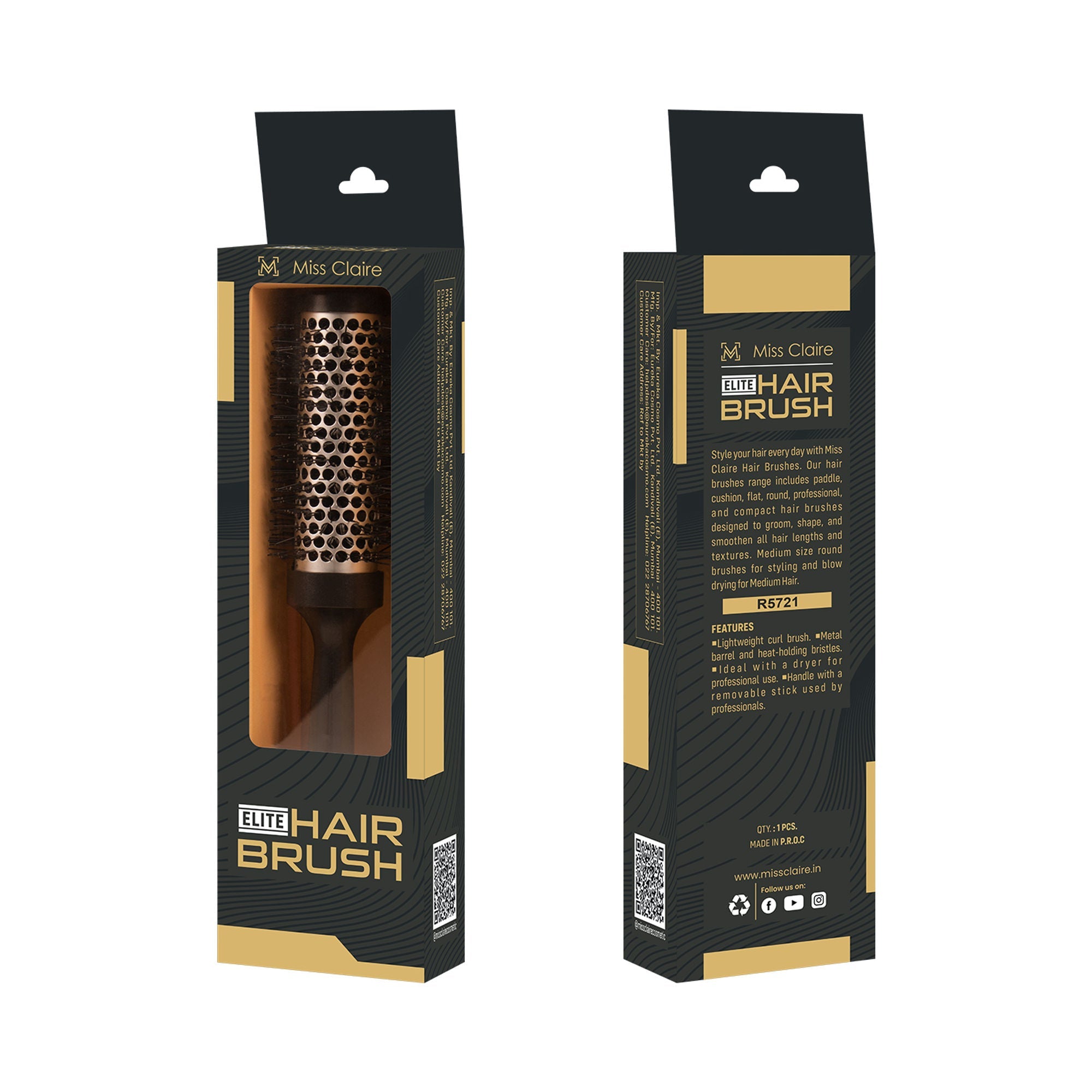 Miss Claire R5721 Hot Curl Hair Brush - Medium
