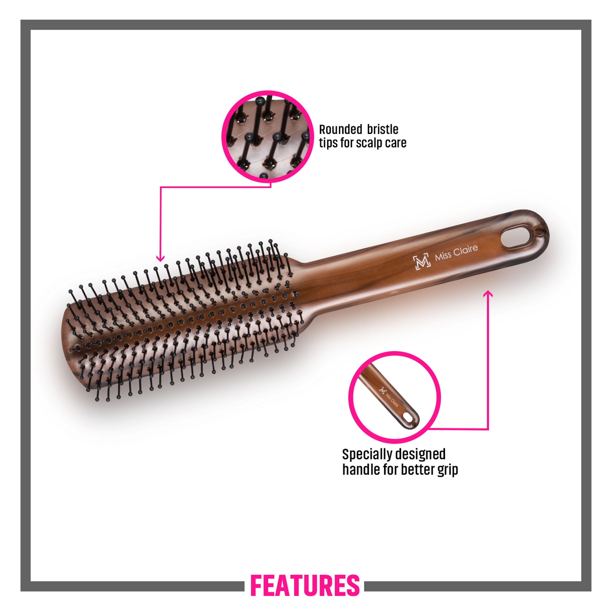 Miss Claire V1880F Flat Hair Brush