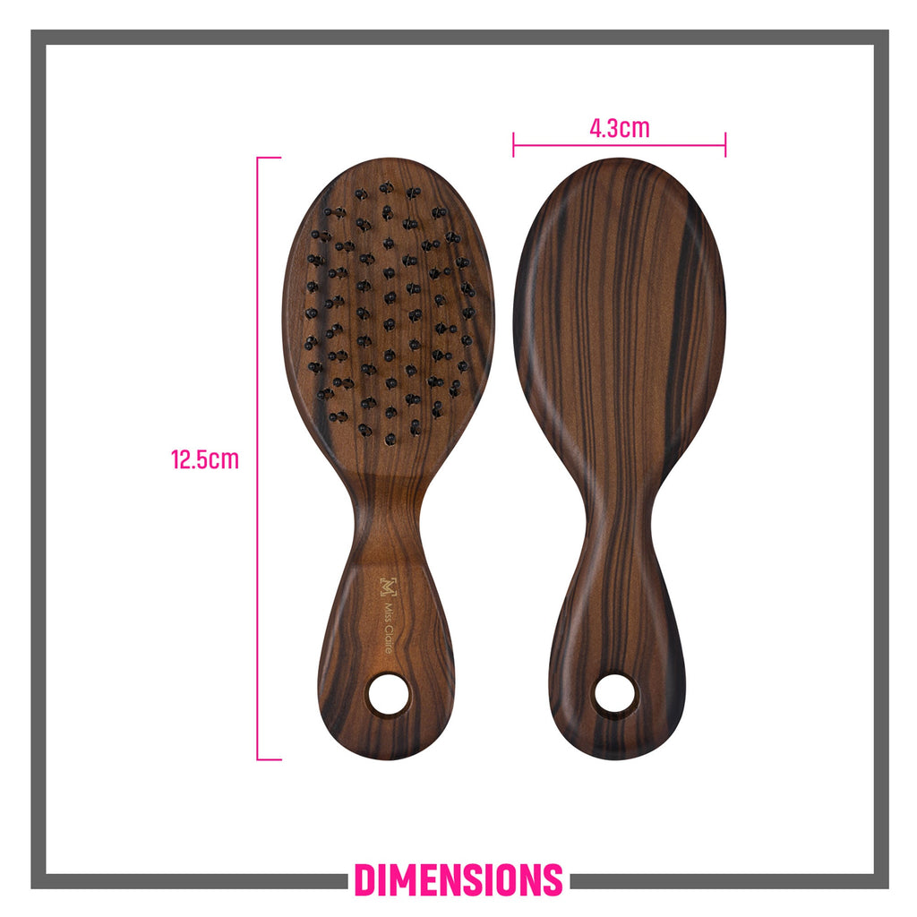 Miss Claire V18120F Flat Hair Brush - Small - Ebony
