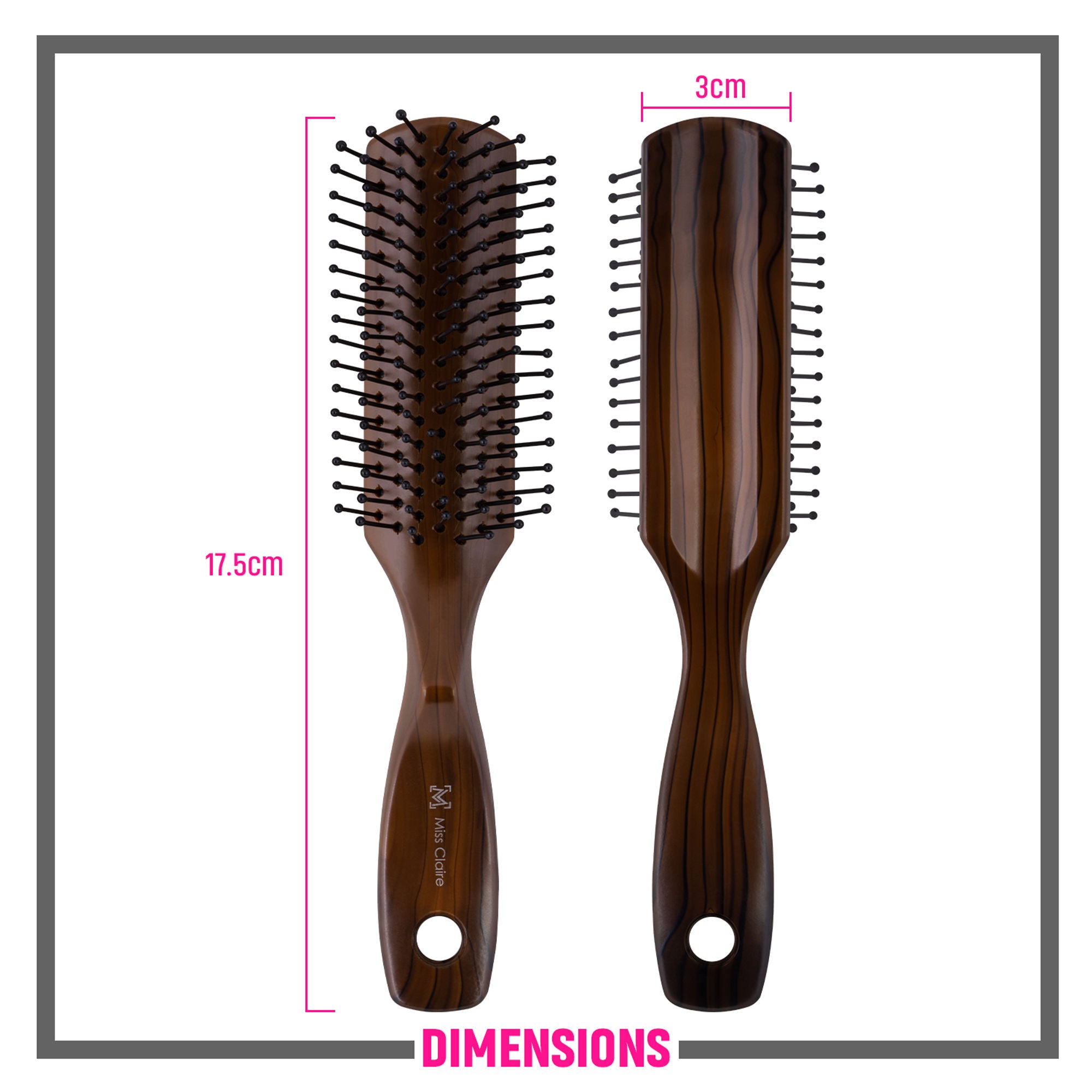 Miss Claire V1803F Flat Hair Brush - Fb21