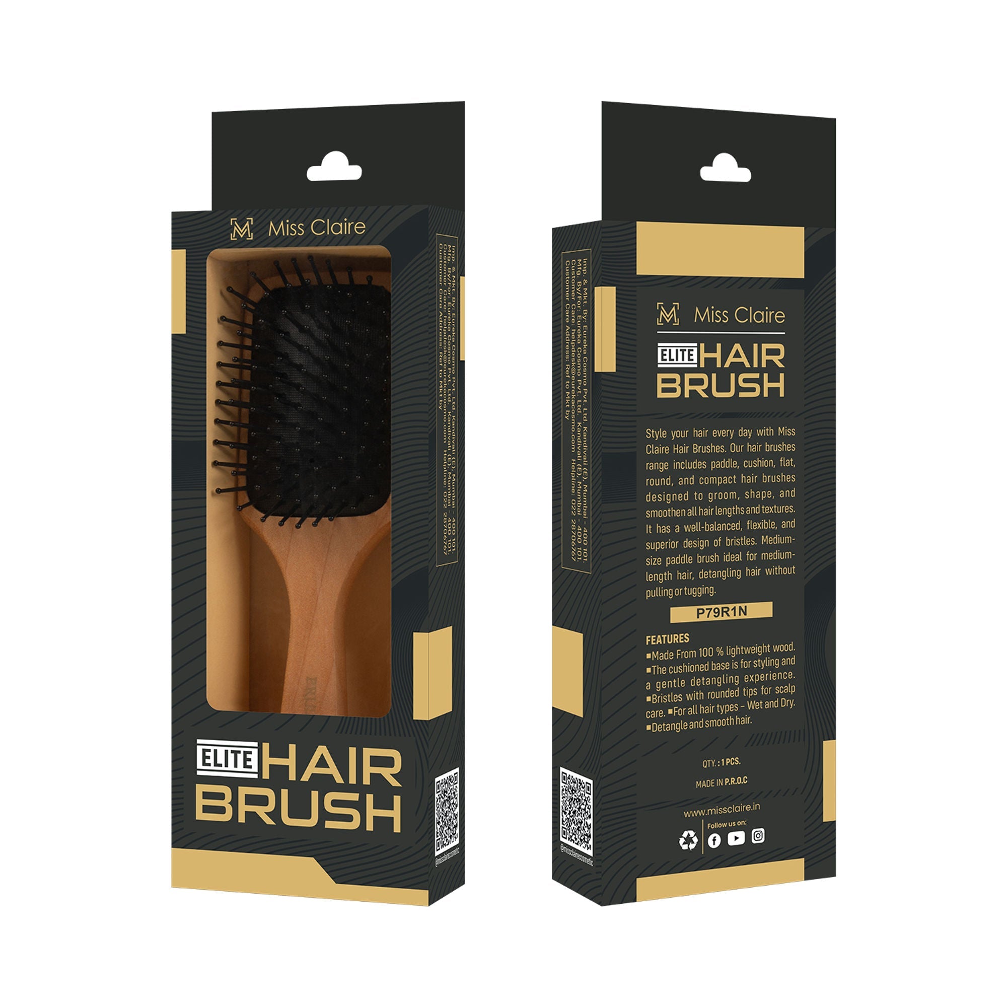 Miss Claire P79R1N Paddle Hair Brush