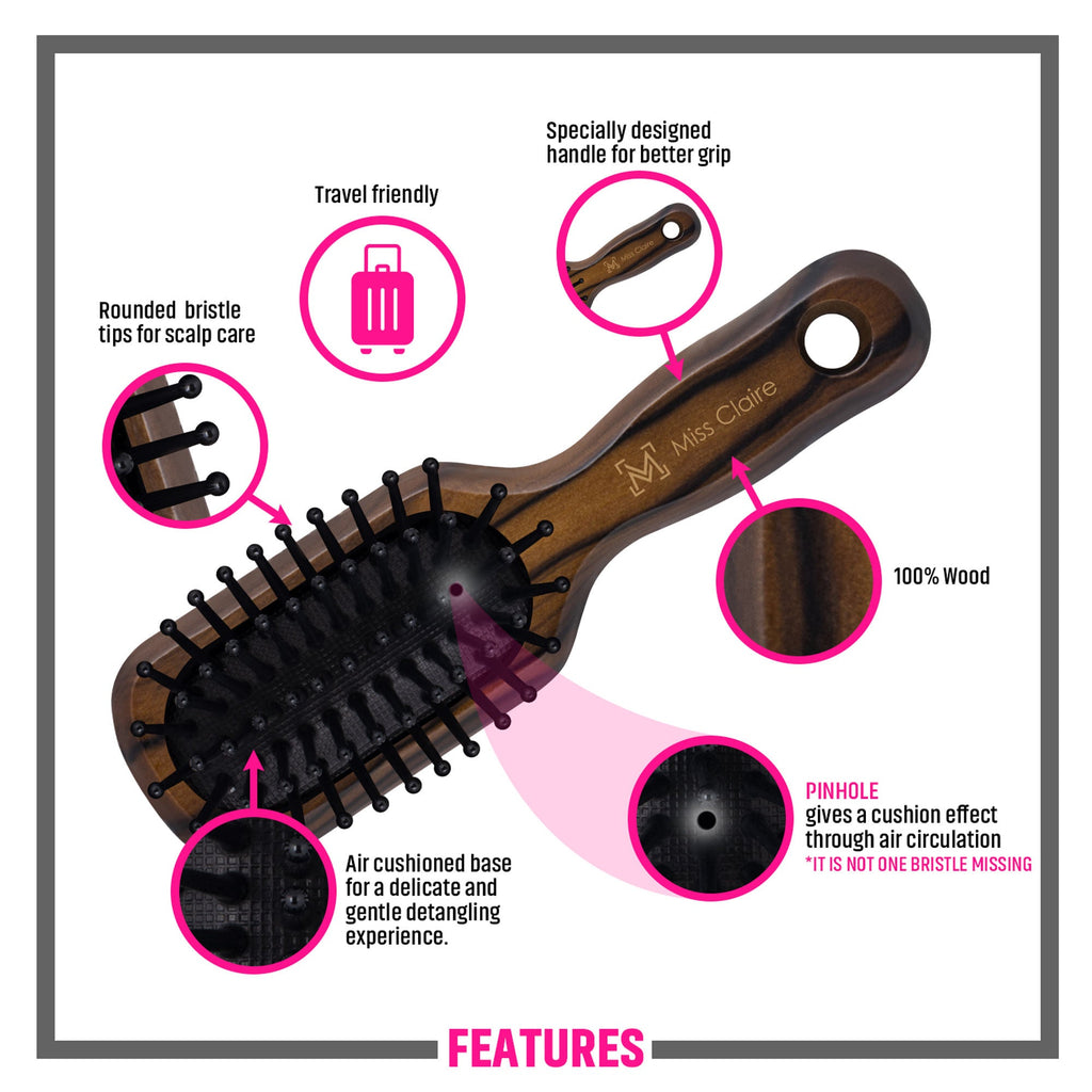 Miss Claire P79106F Paddle Hair Brush - Small