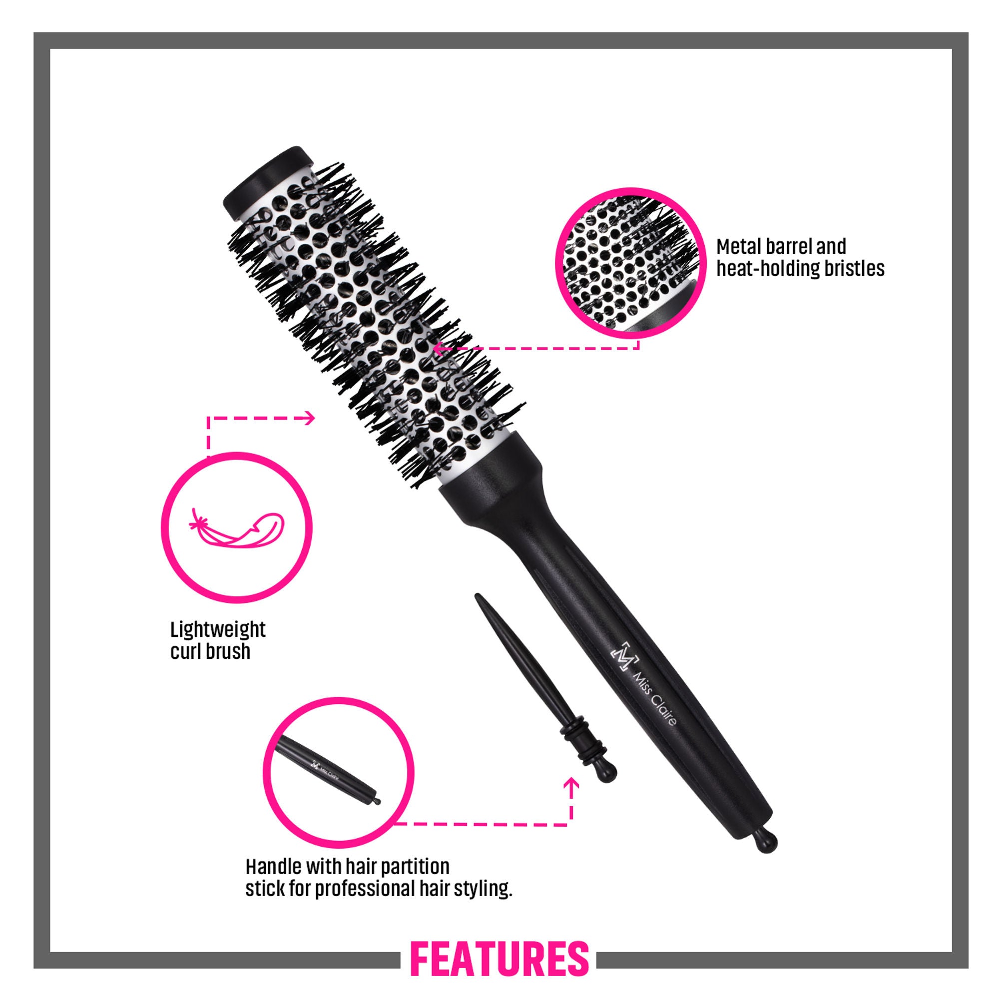 Miss Claire R5711 Hot Curl Hair Brush - Small