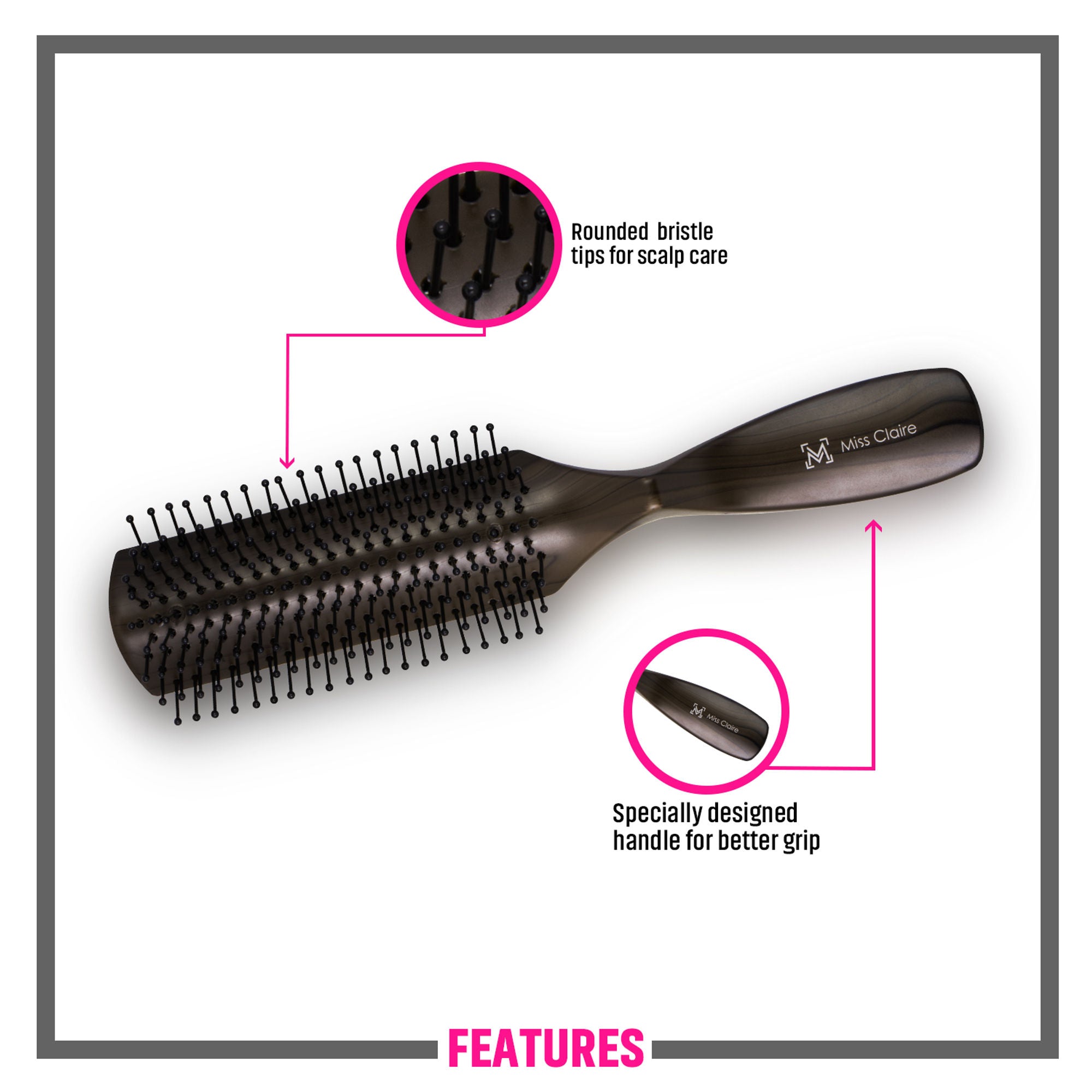 Miss Claire V1800F Flat Hair Brush - Fb18
