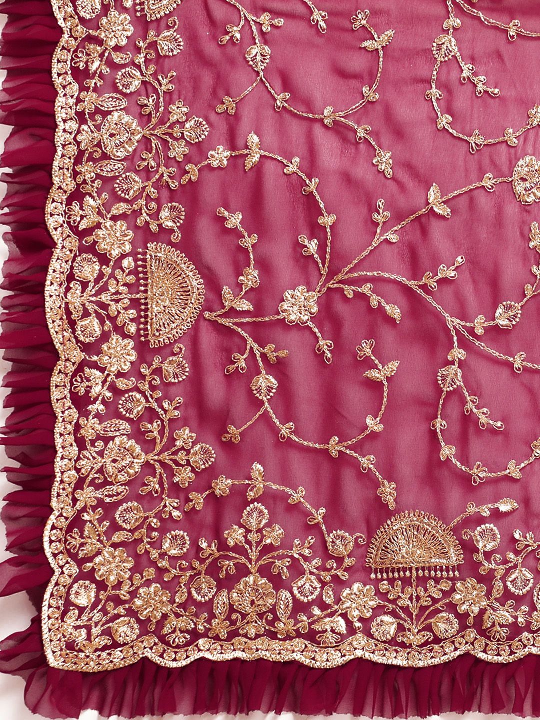 kasee Floral Zari Pure Georgette Saree