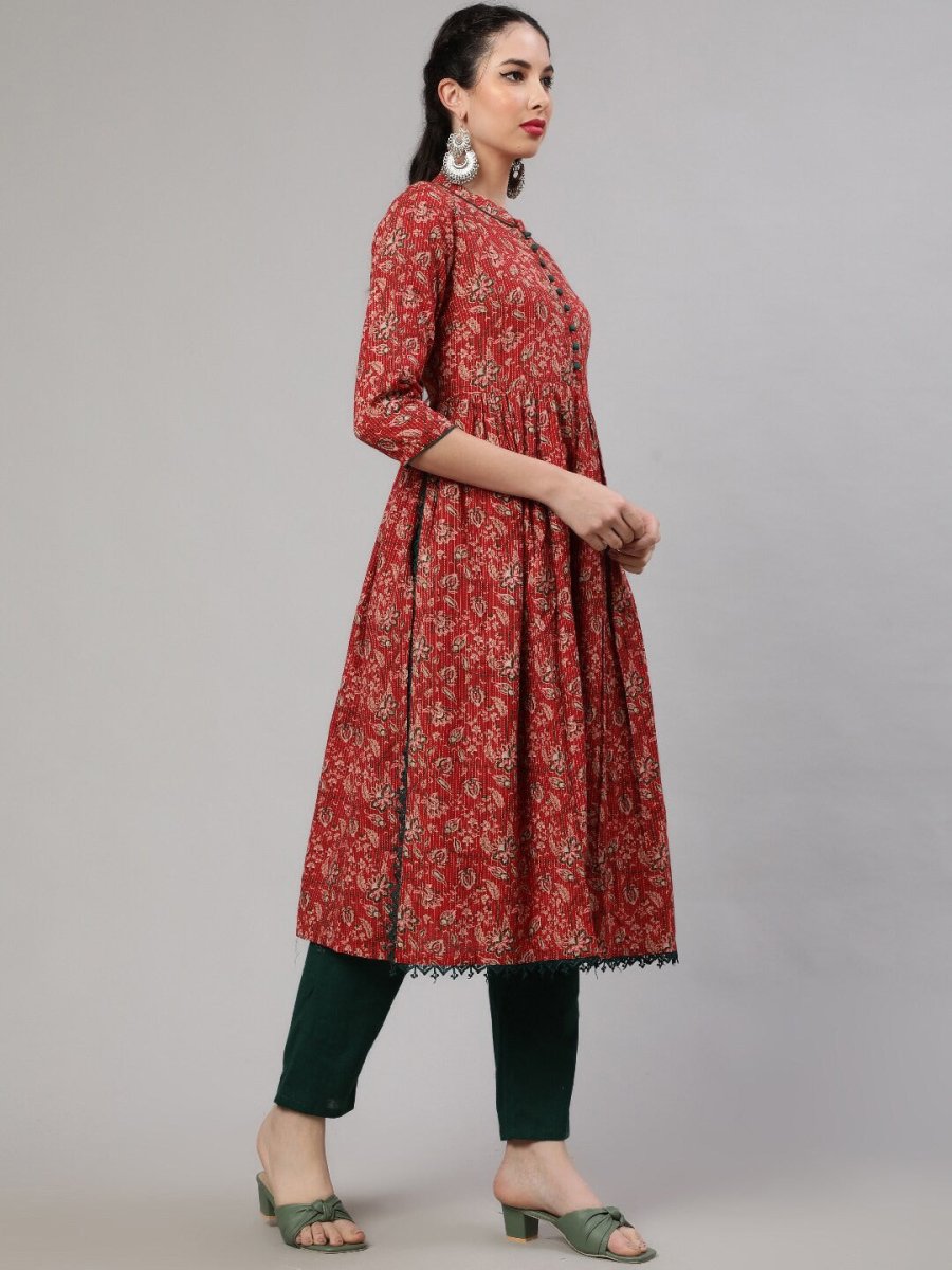 Aks Ethnic Motifs Printed Cotton A-Line Kurta