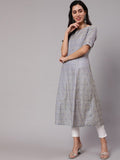 Aks Ethnic Motif Woven Design Jacquard A-Line Kurta