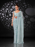 Tikhi Imli Blue Woven Design Ready to Wear Saree