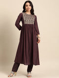 All About You Floral Embroidered Pleated Sequinned Kurta with Trousers
