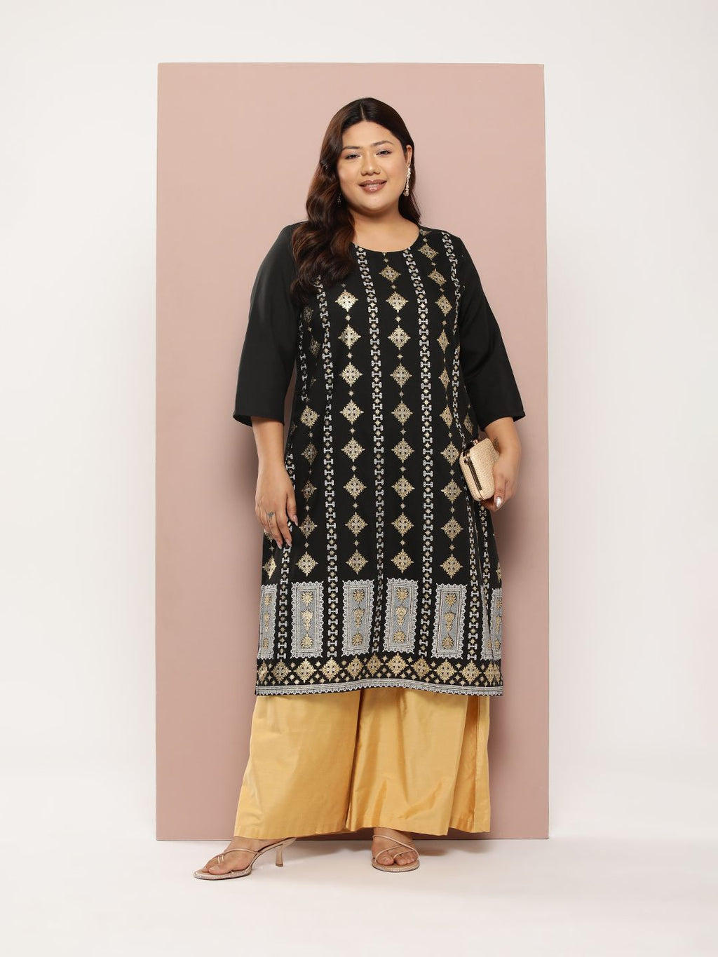 Sztori Plus Size Ethnic Motifs Print Kurta