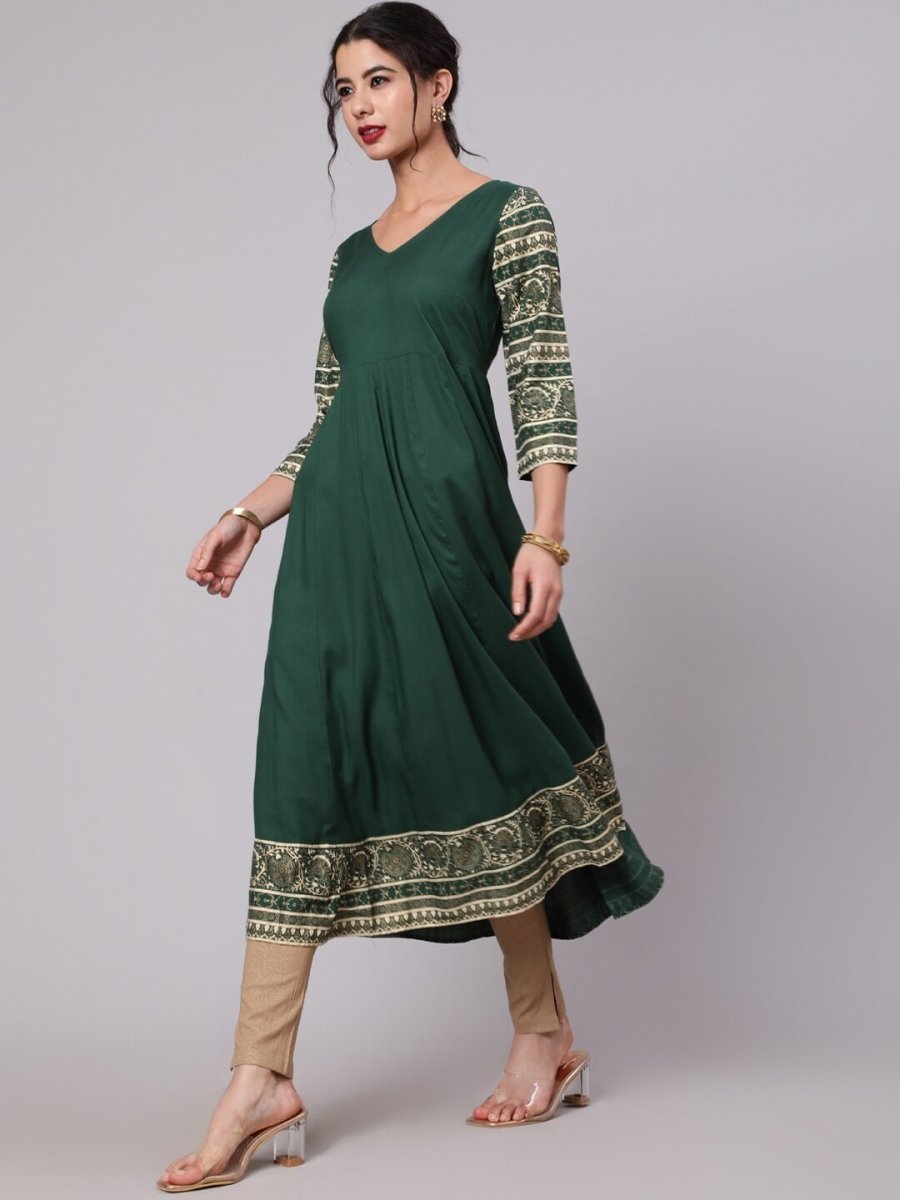Aks Floral Printed Anarkali Kurta