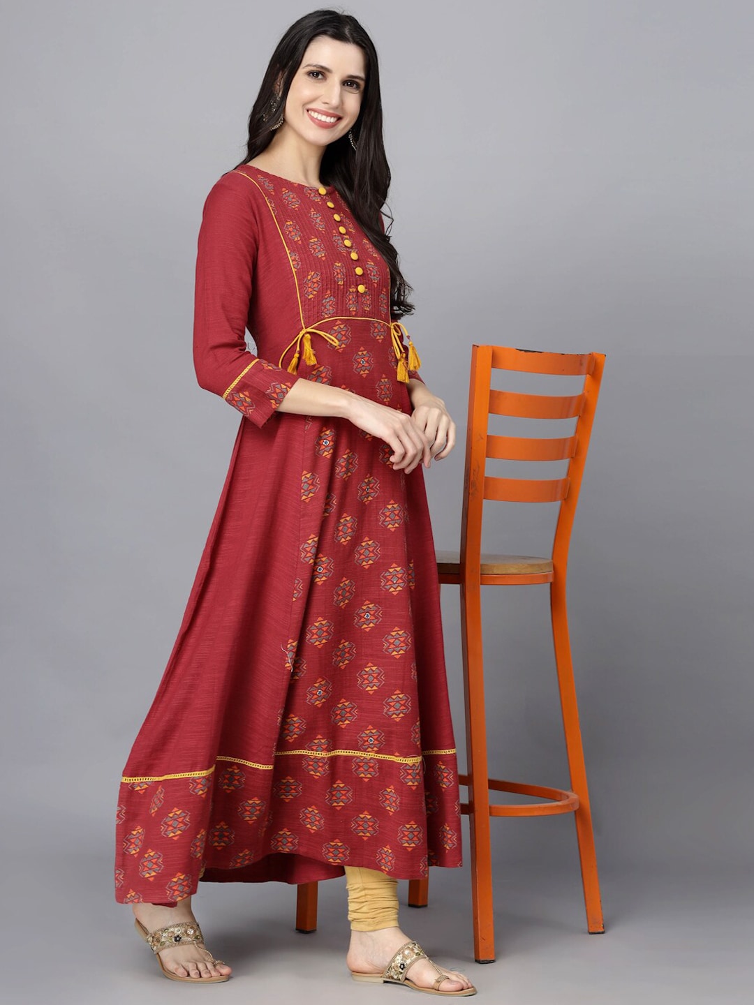 HERE&NOW Women Ethnic Motifs Printed Anarkali Kurta