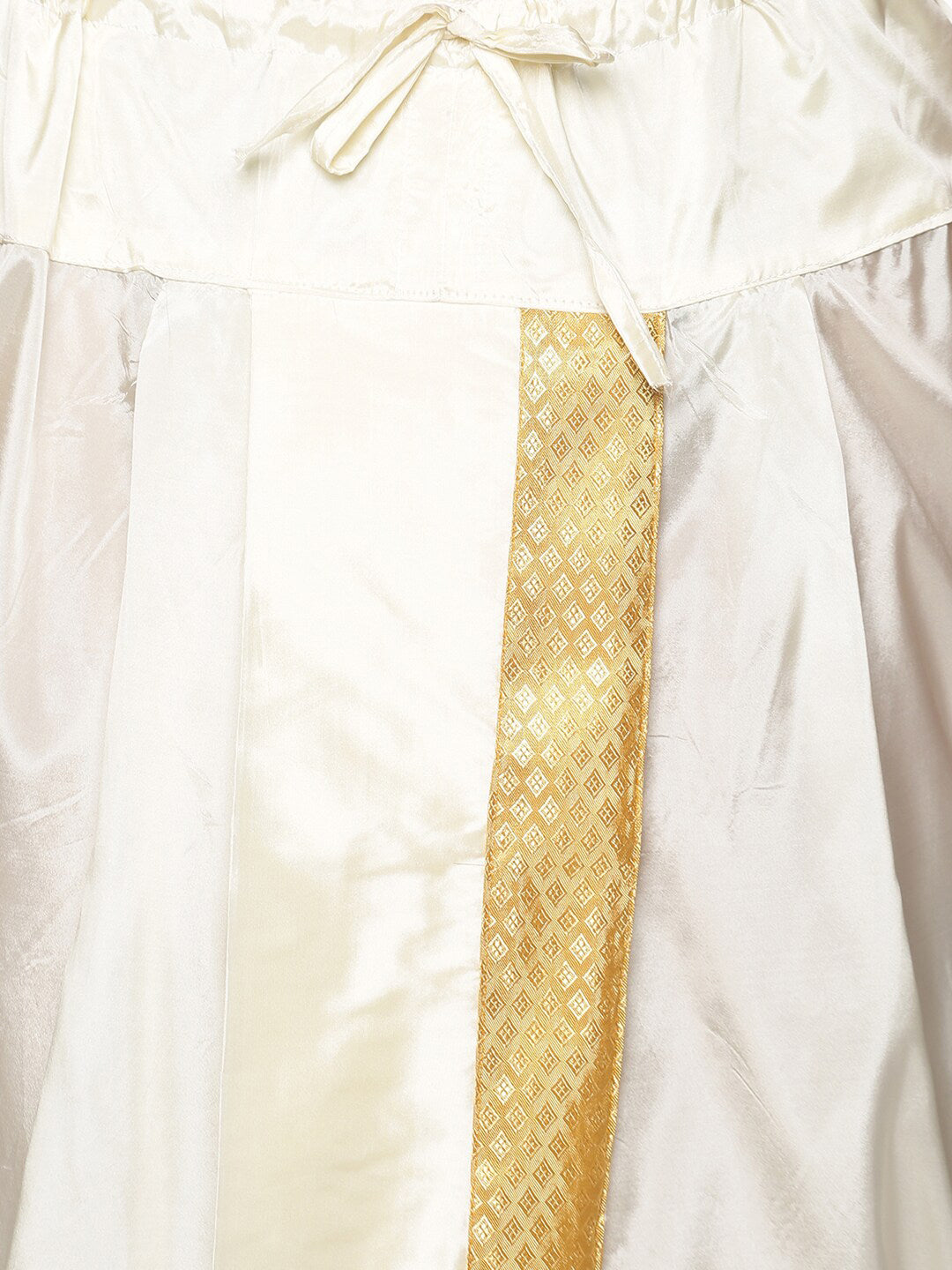 Sethukrishna Men Gold-Toned & White Kurta with Dhoti Pants