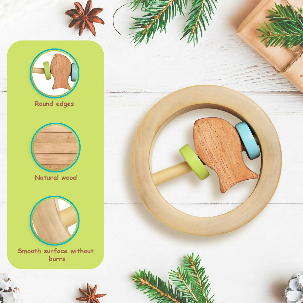 Matoyi Fishy Foo?Baby Rattle & Neem Teether Combo