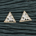 Joban Fashion Women Brass Golden White Ad Earrings