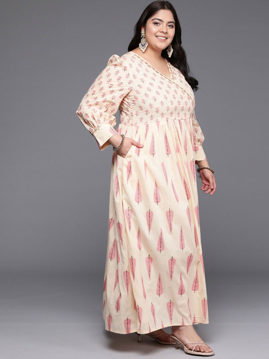 Ahalyaa Women's Traditional wear Ethnic Dress - Tan