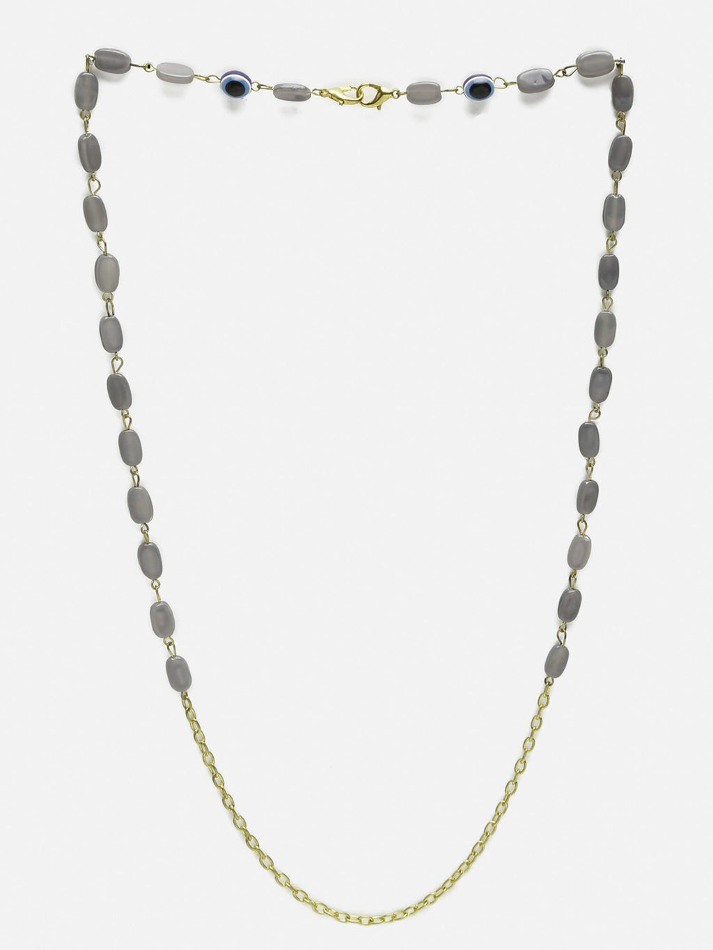 Grey Gold-Toned Alloy Gold-Polished Mask Chain - Ruby Raang
