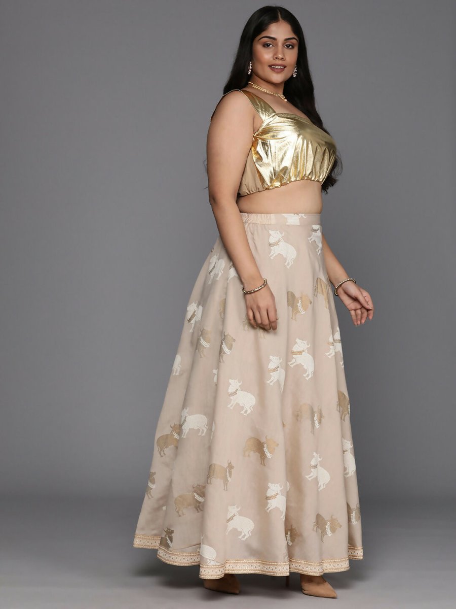 Ahalyaa Women's Traditional Wear Co-ords - Tan