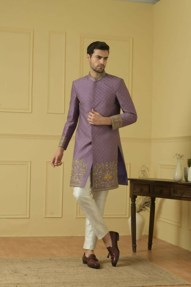 Majestic Purple Marvel Sherwani by Hilo Design
