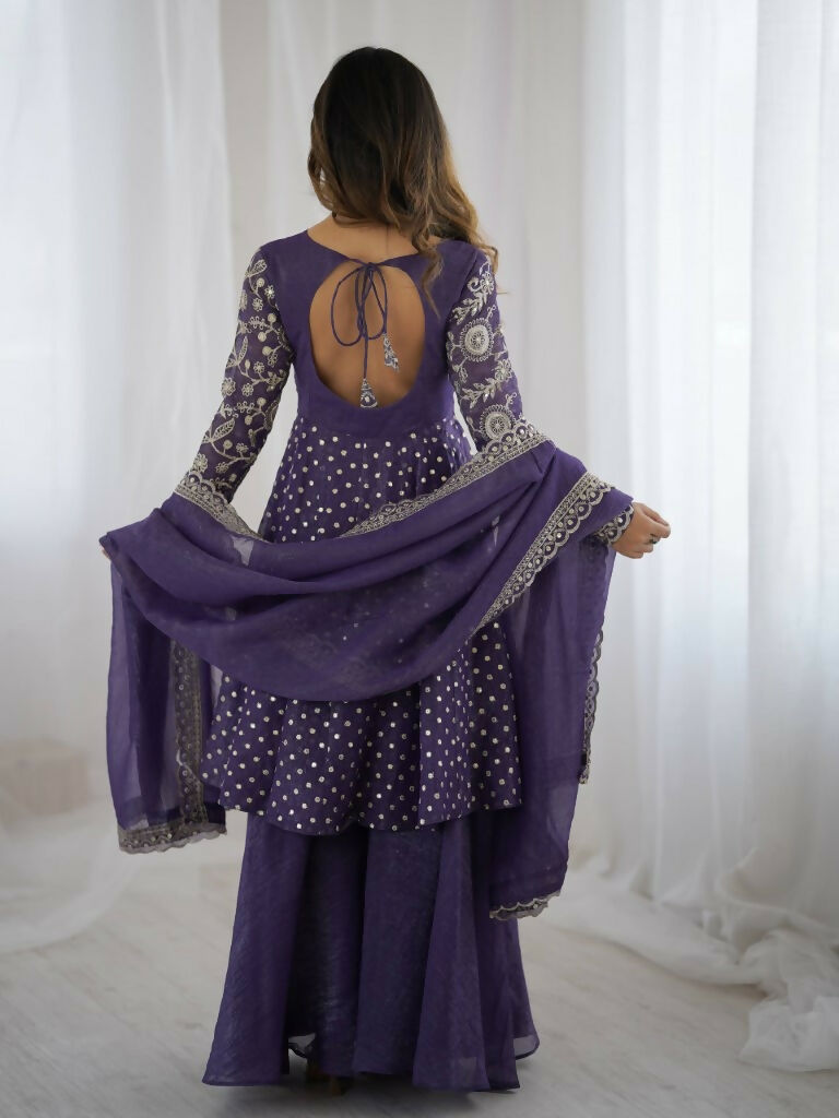 Teeya Creation Lavender Color Embroidery Work Wedding Wear Salwar Suit