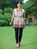 Juniper Women's Ivory Georgette Geometric Printed Tunic