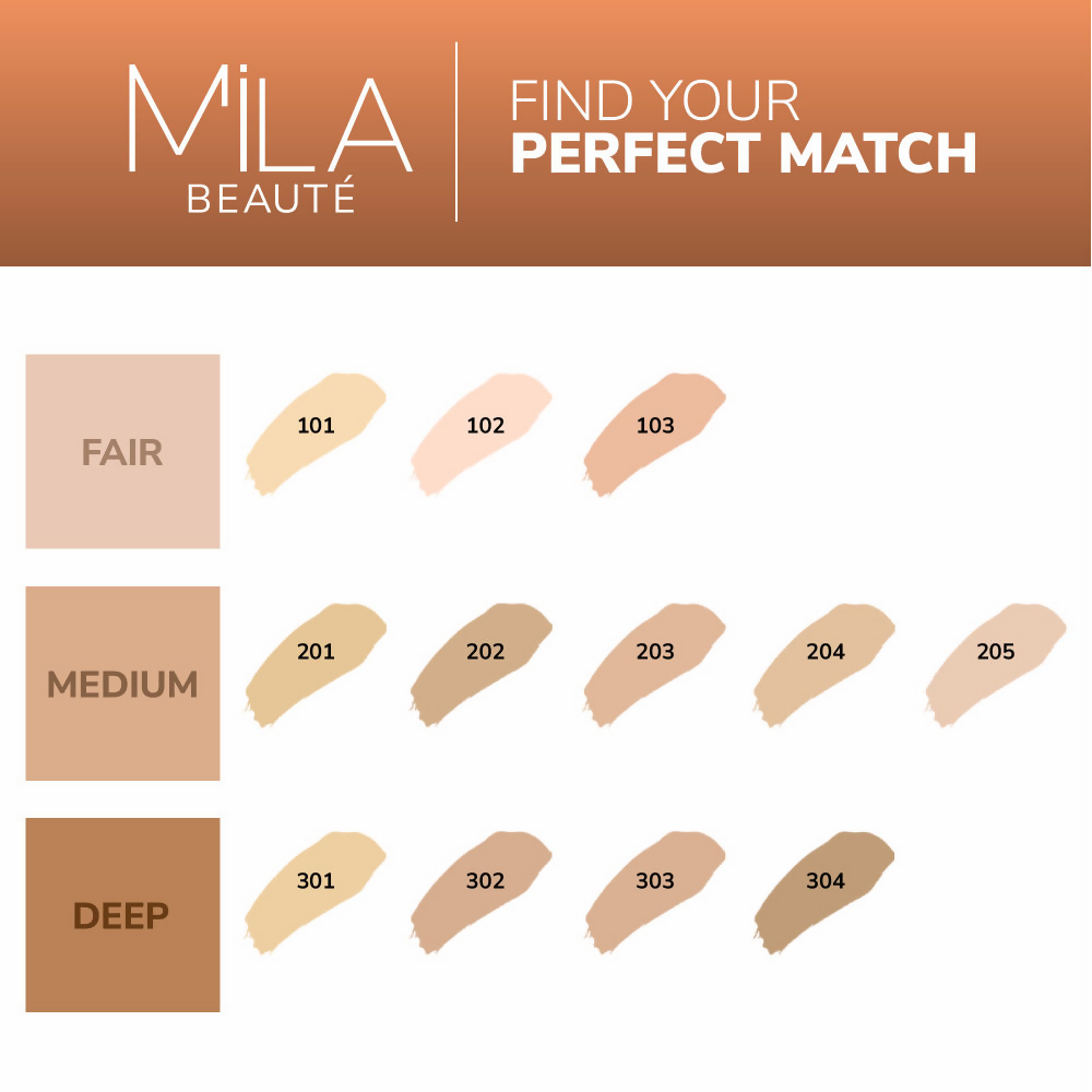 Mila Beaute Longwear Weightless Matte Finish Foundation with SPF 15 - Light Beige
