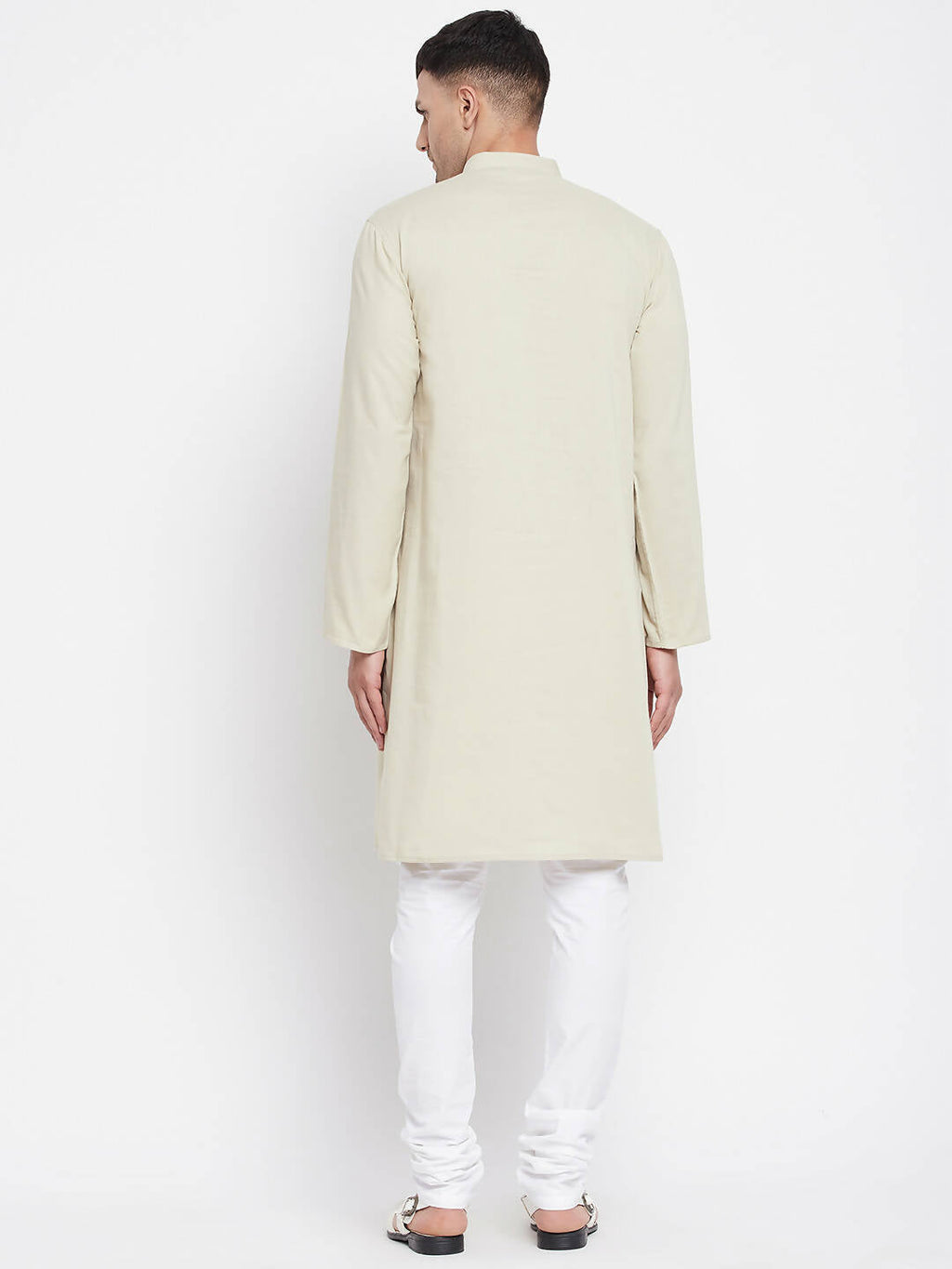 Even Apparels Pure Cotton Men's Kurta in Green Color With Band Collar