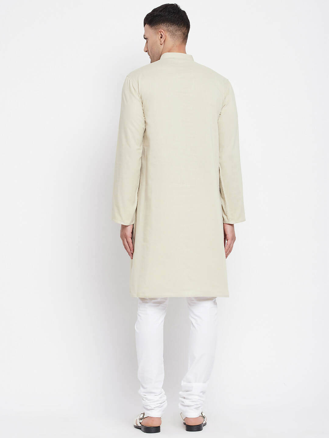 Even Apparels Pure Cotton Men's Kurta in Green Color With Band Collar