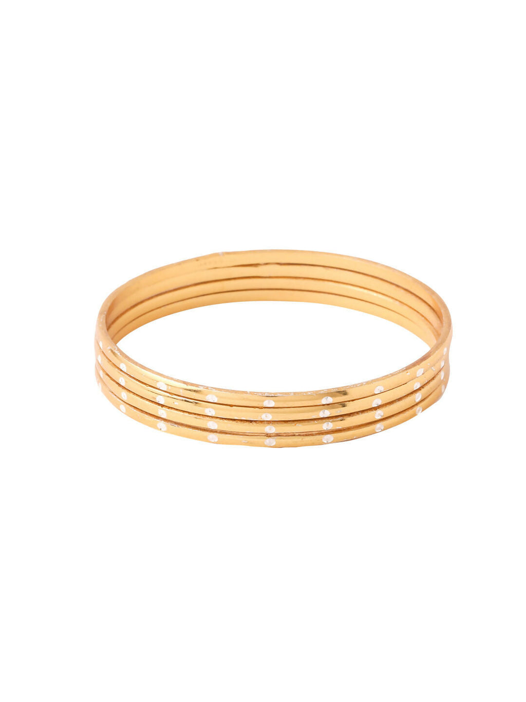 NVR Women's Set of 4 Gold-Polished Traditional Bangles