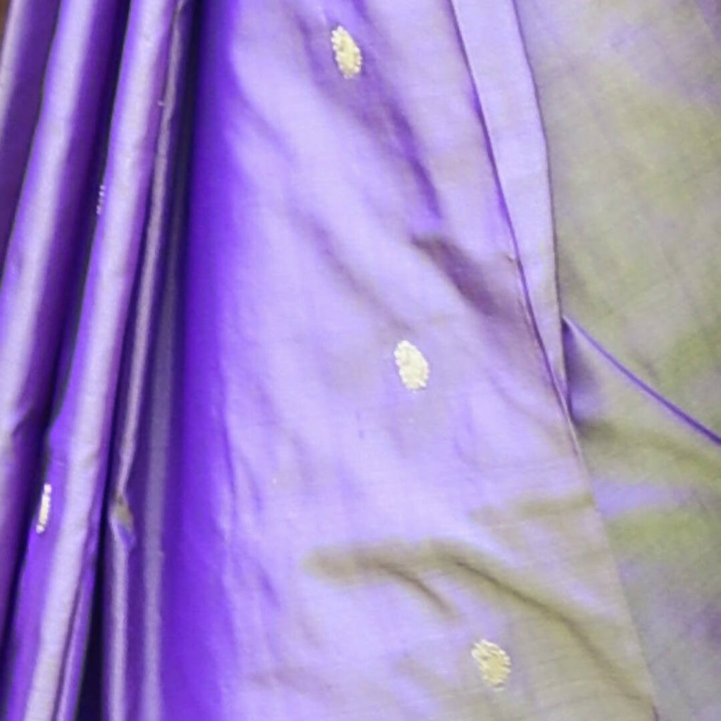 Very Much Indian Pure Silk Handloom Paithani -Dual Tone Lavender With Purplish Pink