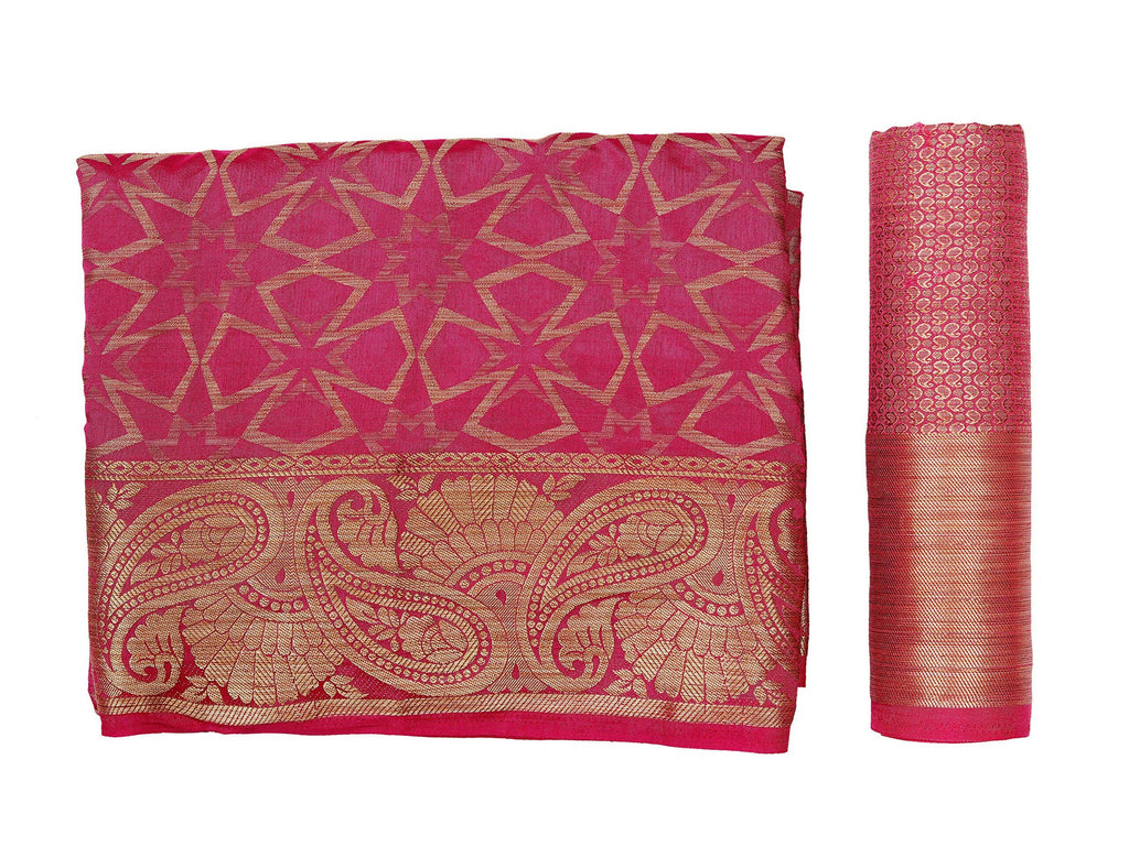 Mimosa Women's Pink Patola Art Silk Saree