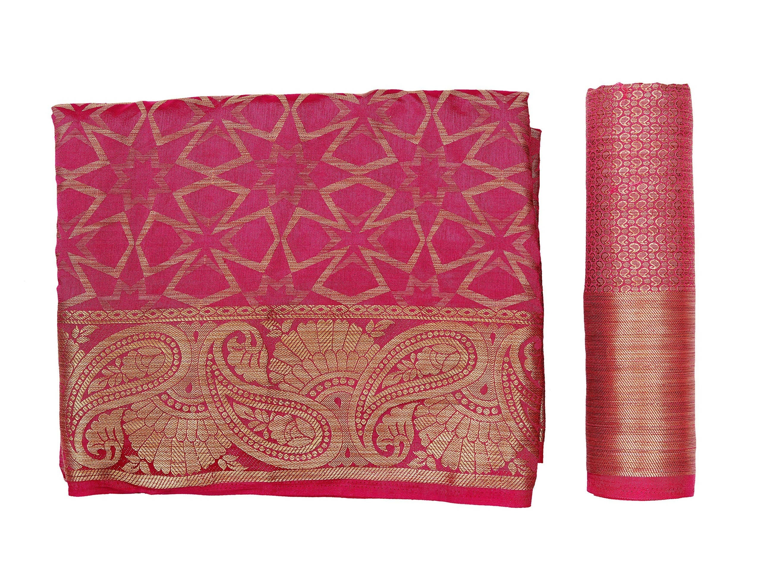 Mimosa Women's Pink Patola Art Silk Saree